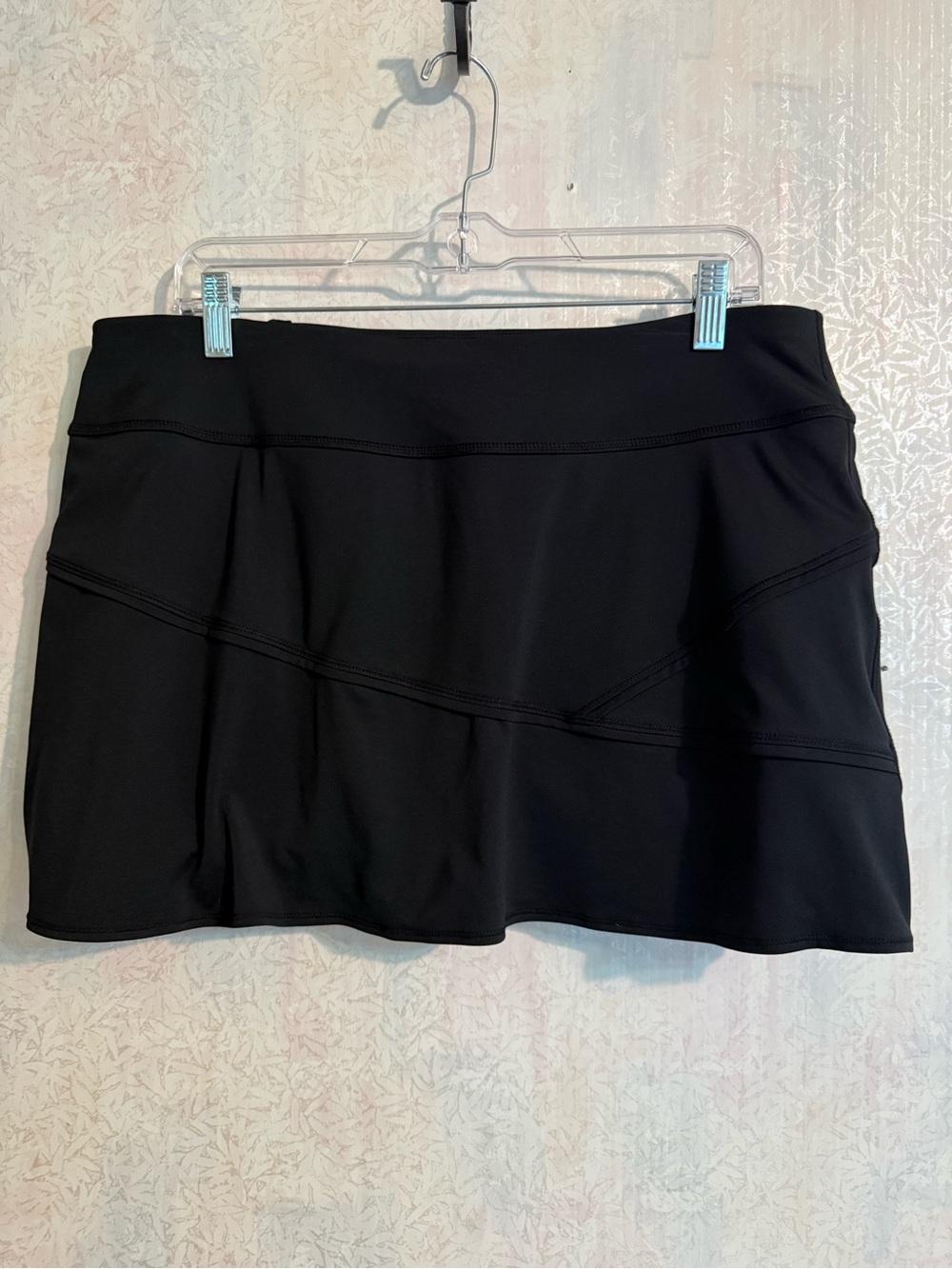 Athleta L Skort Mixer Black Womens Knit Golf Tennis Activewear Skirt Shorts